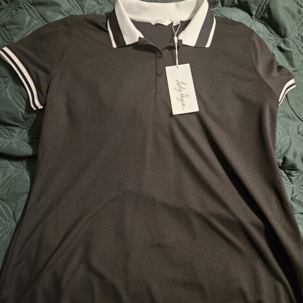 Lady Hagen Black Polo with White Accents